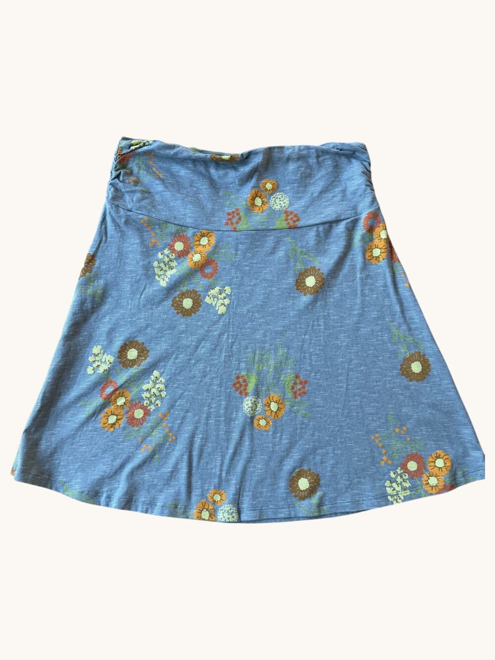 Toad & Co Chaka Floral Knit A-Line Skirt Wide Waistband Size M